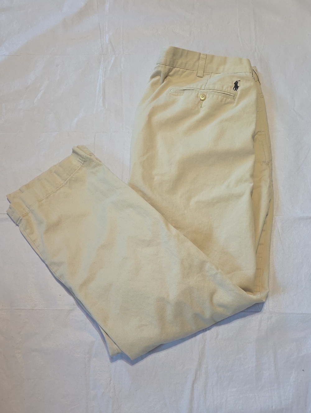 Polo by Ralph Lauren Men's Ethan Pants Khaki Chino Pleated Front 40x32